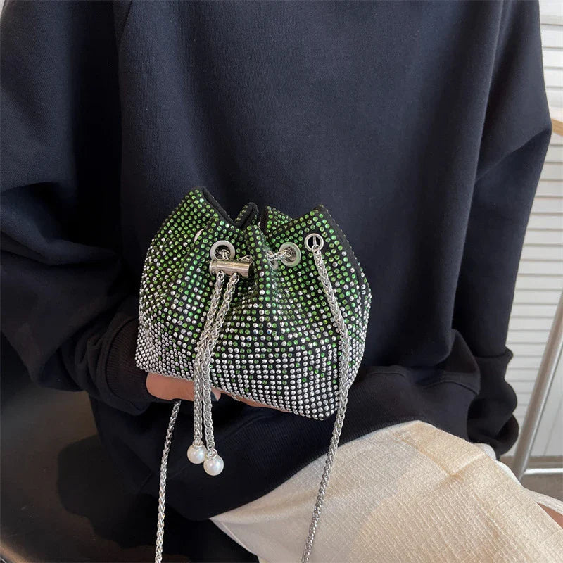 Sac Femme Bourse Souple à Strass