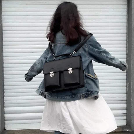 Sac Cartable Femme Noir de Style Malette