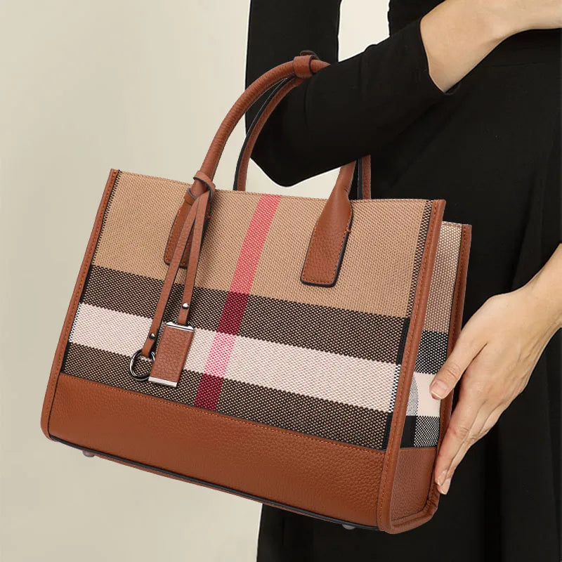 Sac à Main Fourre Tout Élégant en Tissu et Simili