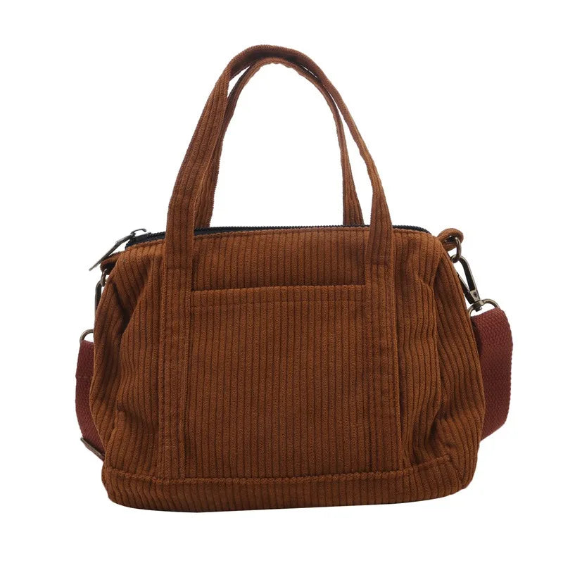 Petit sac à main bandoulière en velours côtelé