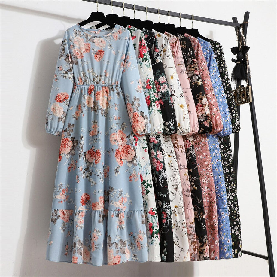 Robe bohème à imprimé floral pour femmes
