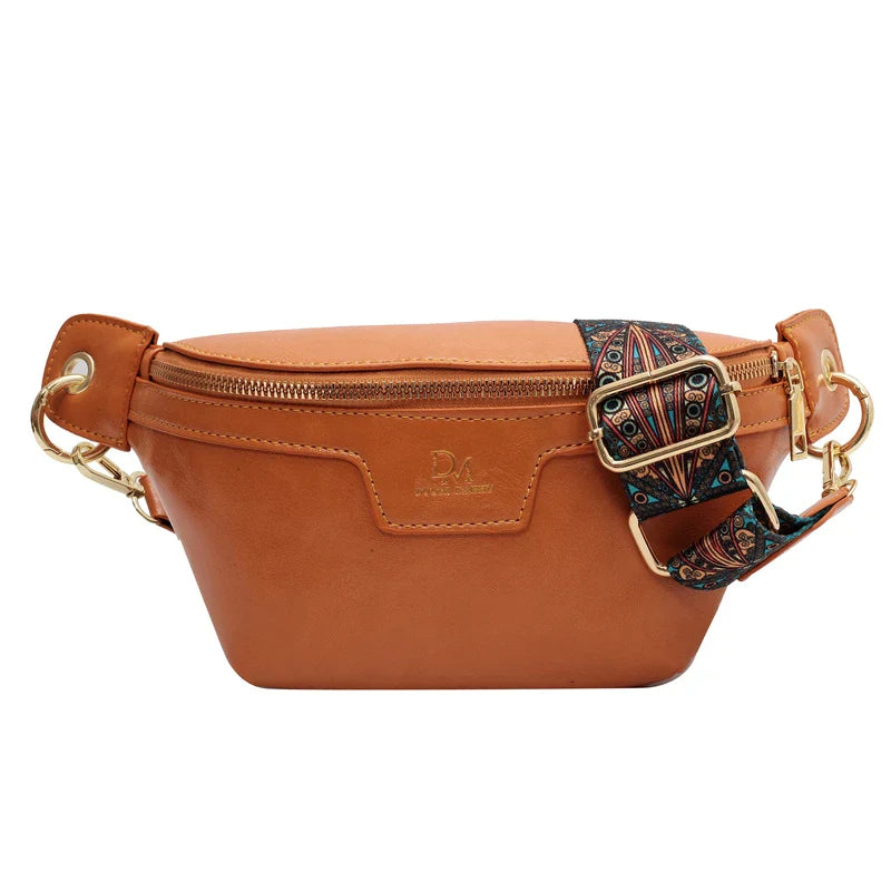 Sac à main banane cuir femme camel