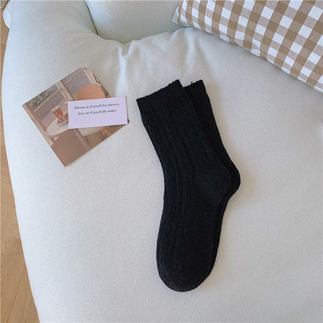 Chaussettes femme longues et douces à motif tressé Michaela