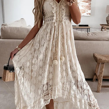 Boho-Stil, Spitze, böhmisches Kleid für Damen, Retro