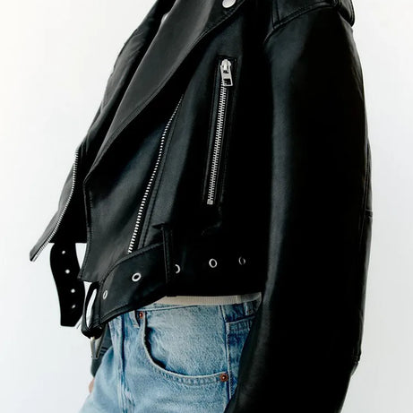 Veste de motard à fermeture Éclair pour femme
