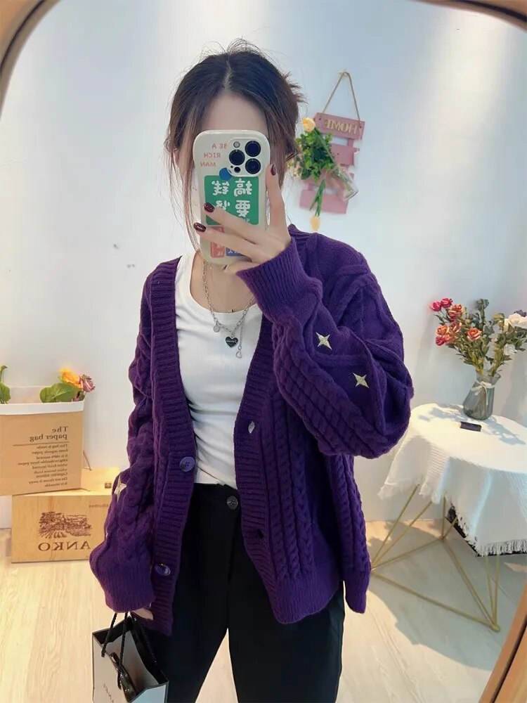 Pull à manches longues vintage pour femmes