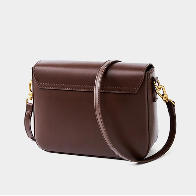 Sac à Main en Cuir Femme à Bandoulière Marron