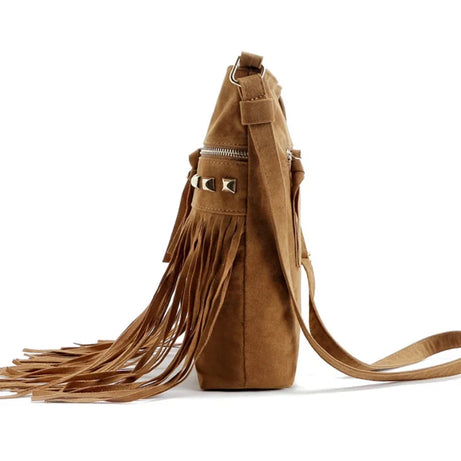Sac Bandoulière Femme en Simili Suédine Marron
