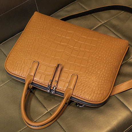Sac Ordinateur Femme Effet Peau de Serpent
