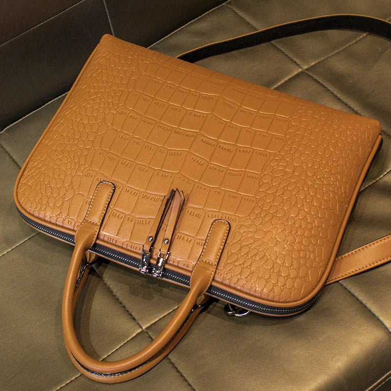 Sac Ordinateur Femme Effet Peau de Serpent