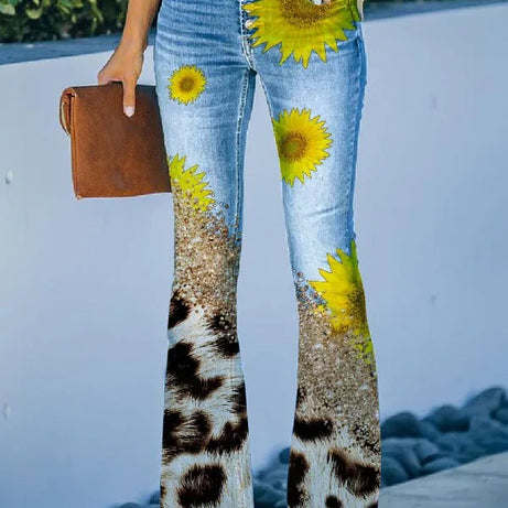 Oayama | Jeans fleuris tendance pour femmes