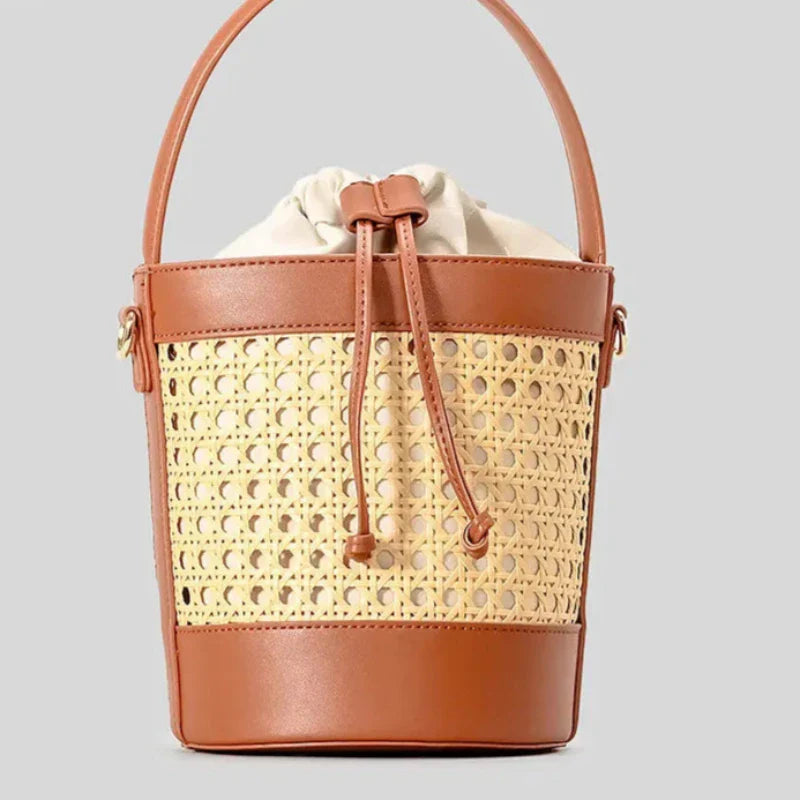 Sac Rotin Tressé Design avec Bandoulière