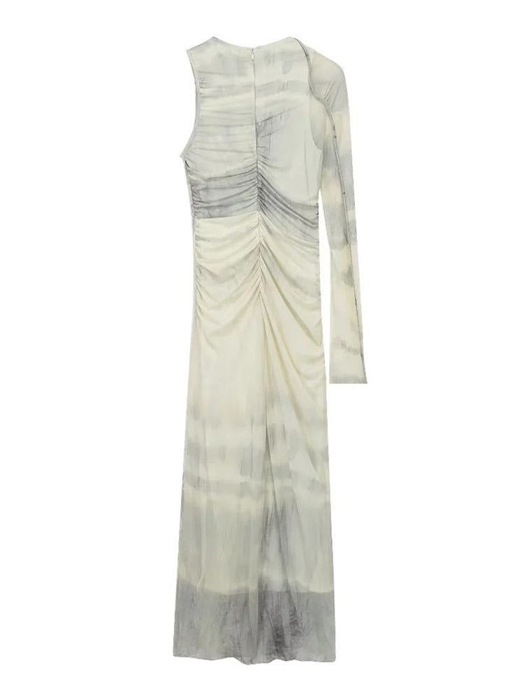 Olga - Robe soirée Midi asymétrique en Tulle pour femmes