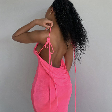 Muliana – Langes grünes Abendkleid mit offenem Rücken für Damen