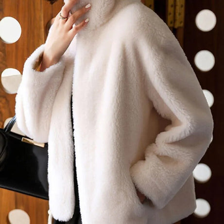 Veste à col roulé double-face rembourrée pour femme