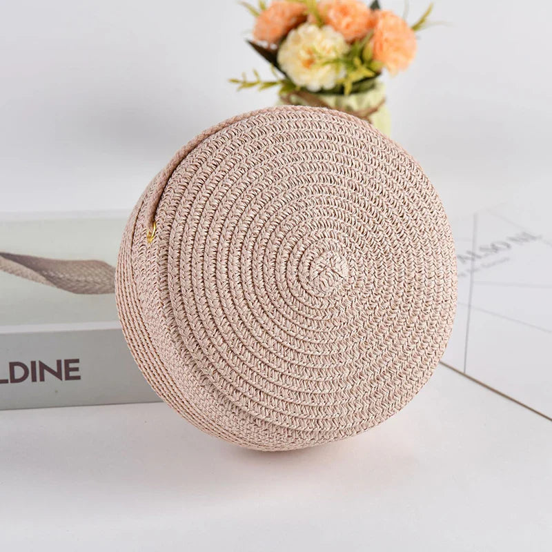 Petit Sac Rond en Paille