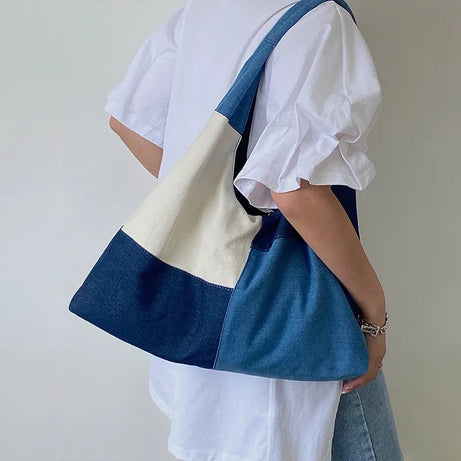 Sac à main jean patchwork