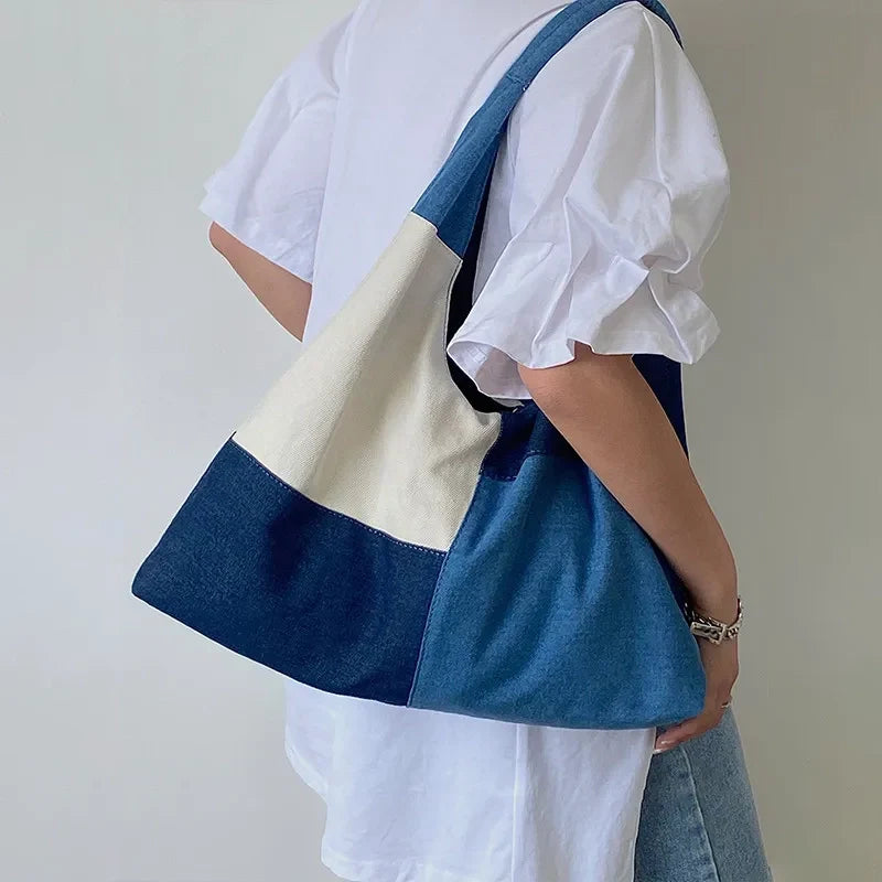 Sac à main jean patchwork