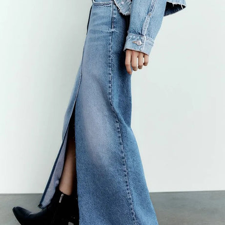 Jupe en jean longue Vintage pour femmes Slayer