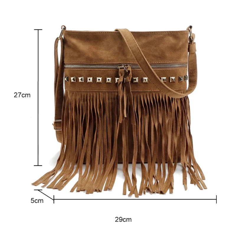 Sac Bandoulière Femme en Simili Suédine Marron