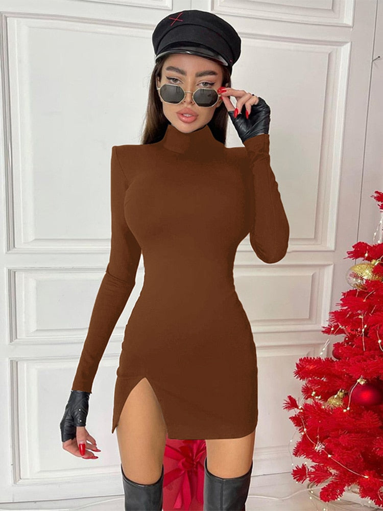 Paula – Abendkleid mit langen Ärmeln Basic für Damen