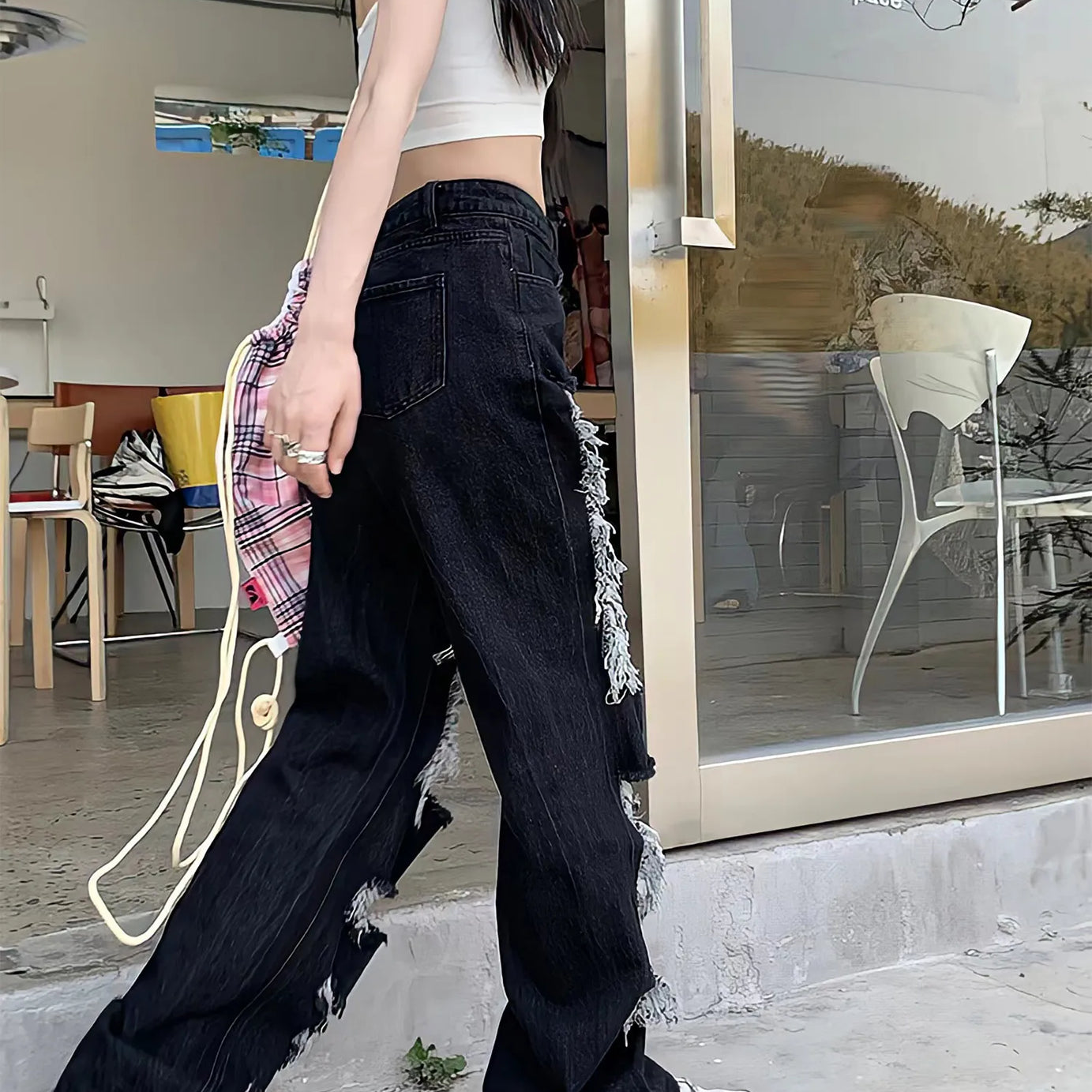 Jean à Trous Cassés pour Femme Reeto