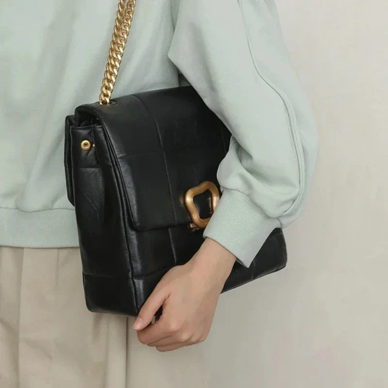 Sac Matelassé Noir Style Mallette