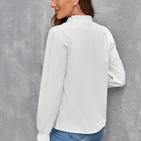 Chemisier à manches longues bouffantes pour femmes Falso