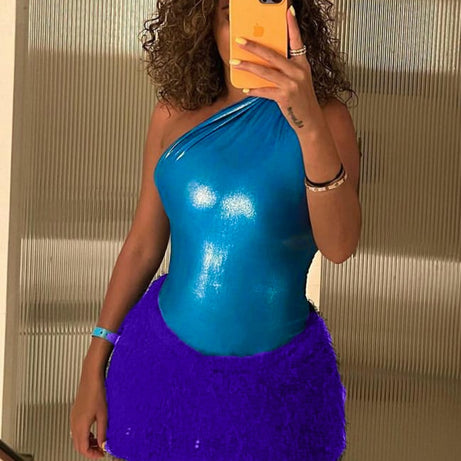 Robe de soirée deux pièces mini-jupe pour femmes - Windy