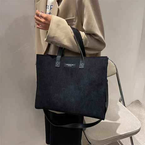 Sac Cabas Velours Cotelé