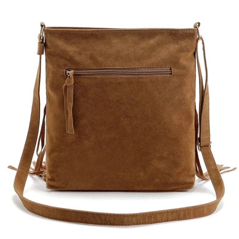 Sac Bandoulière Femme en Simili Suédine Marron