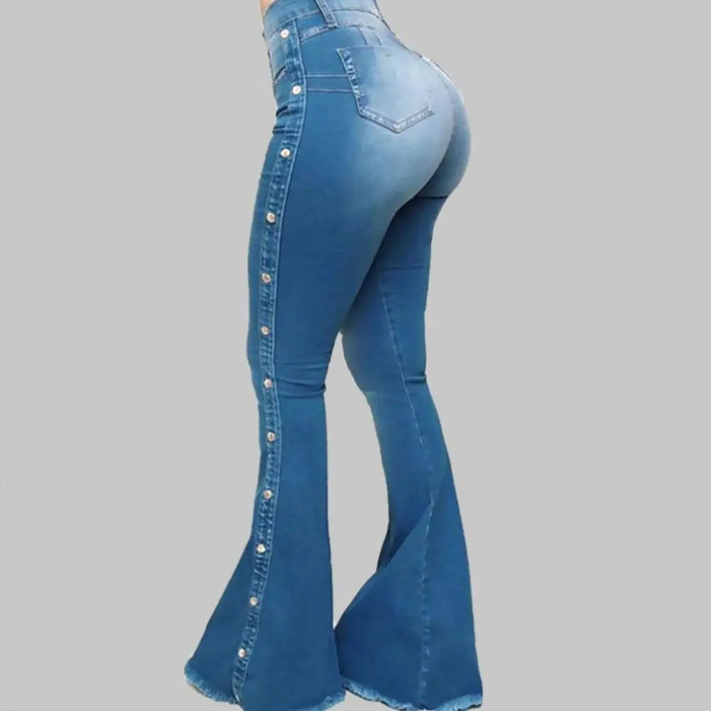 Heer Damen-Jeans mit mittelhohem Bund und ausgestelltem Bein