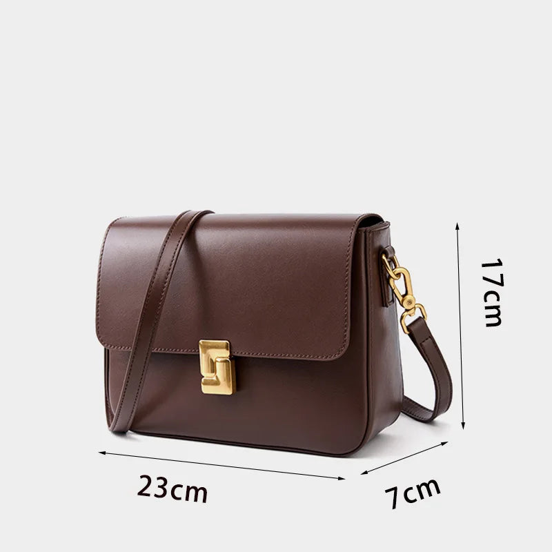 Sac à Main en Cuir Femme à Bandoulière Marron