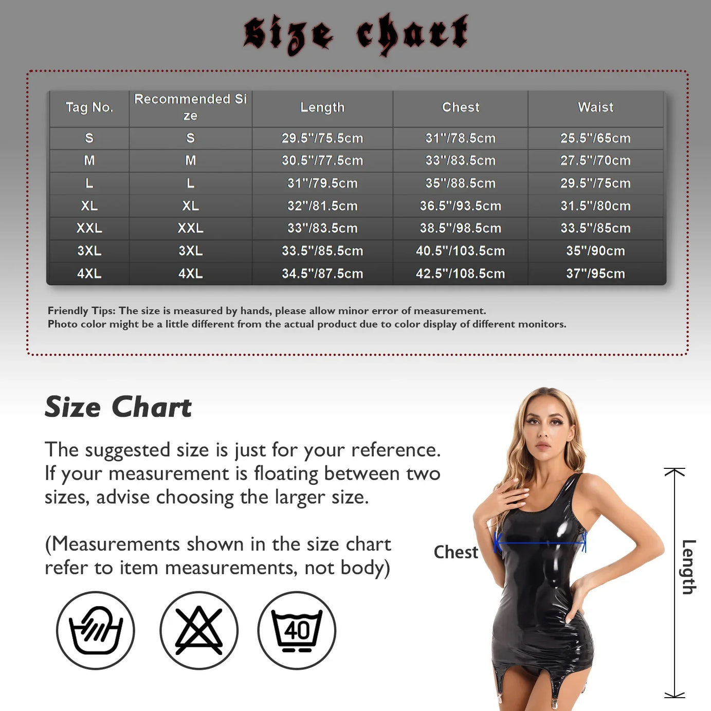 Robe libertine - Robe en simili cuir moulante avec clips métalliques