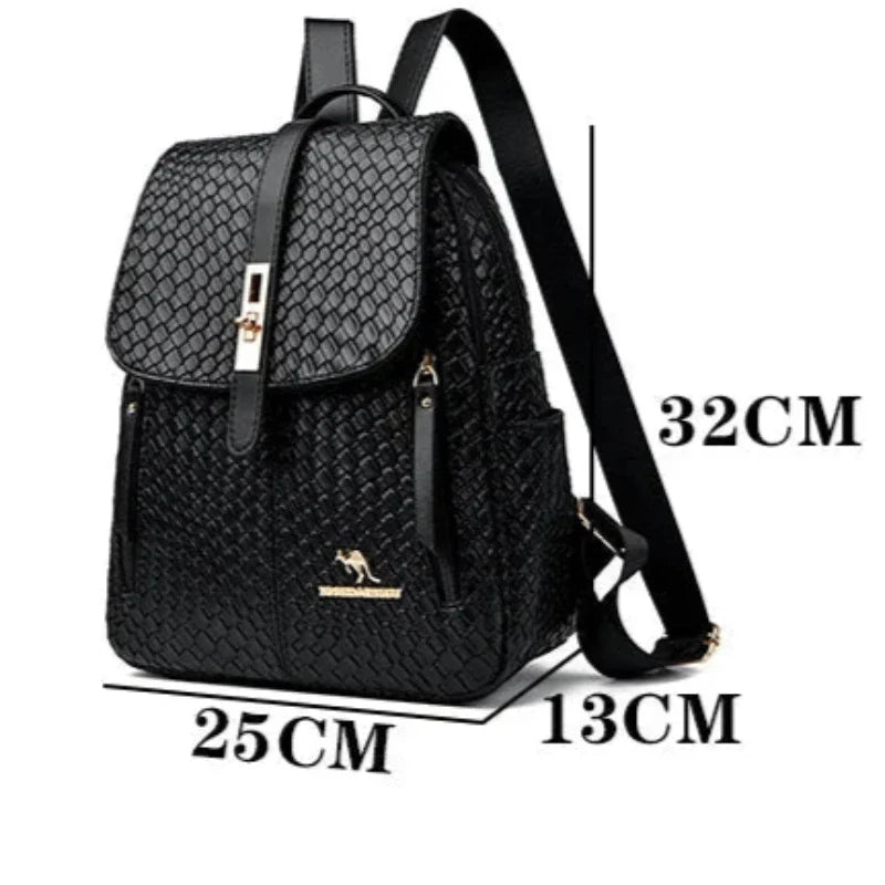 Sac à Main et à Dos Femme Élégant Simili Noir