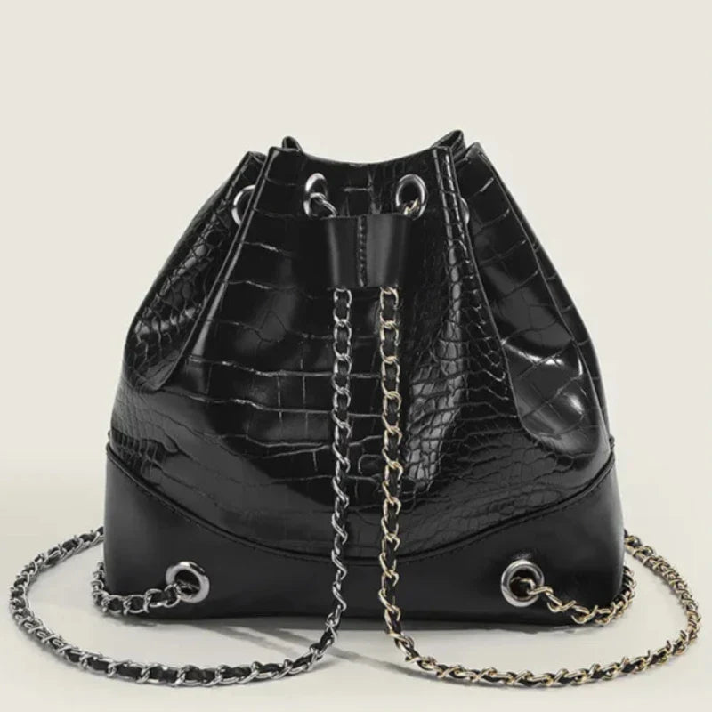 Sac Bourse Brillant Effet Peau de Crocodile