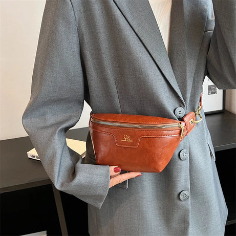Sac à main banane cuir femme camel