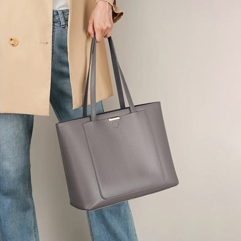 Sac à main cuir souple gris