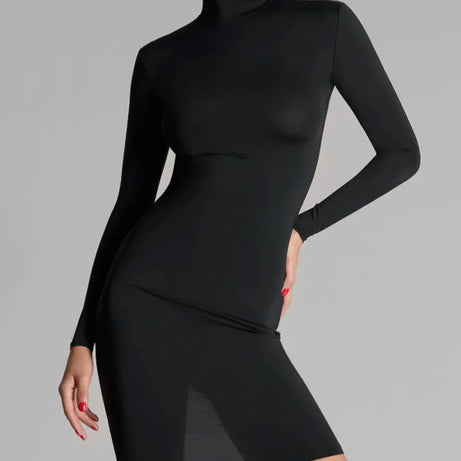 Robe libertine - Robe midi sexy en mesh avec manches longues
