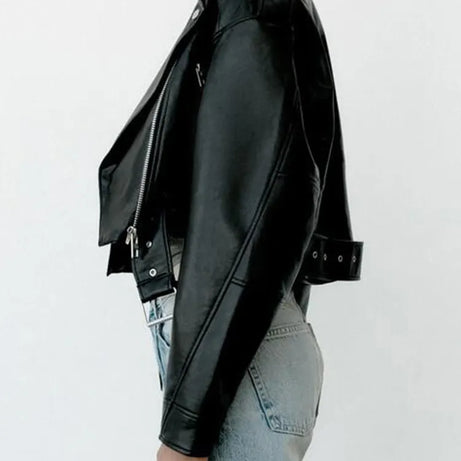 Veste de motard à fermeture Éclair pour femme