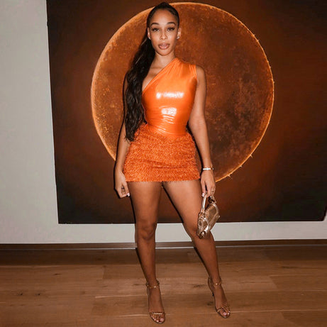 Robe de soirée deux pièces mini-jupe pour femmes - Windy