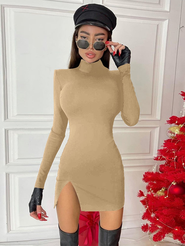 Paula – Abendkleid mit langen Ärmeln Basic für Damen