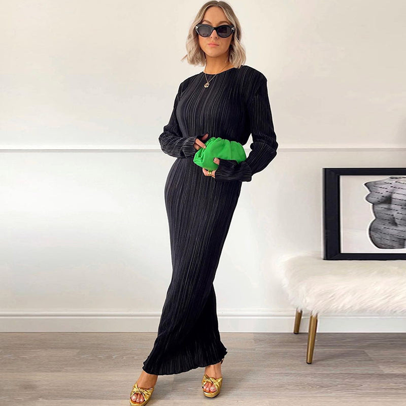 Langärmliges, figurbetontes Midikleid für Damen – Famous