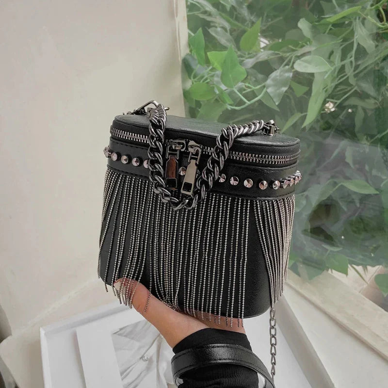 Sac à Frange Métallique Élégant