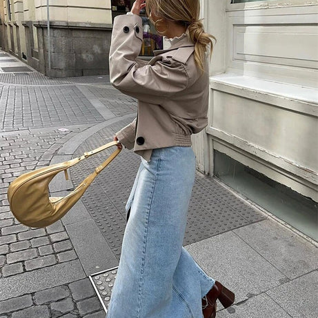 Jupe en jean Taille Haute Maxi pour Femme Milly