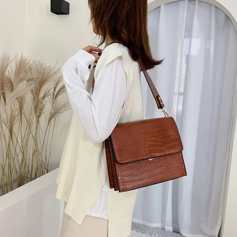 Sac Bandoulière Effet Croco