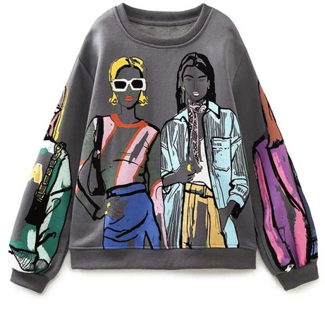 Damen-Sweatshirt mit Rundhalsausschnitt und langen Ärmeln