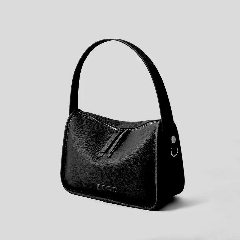 Petit sac à main cuir noir souple