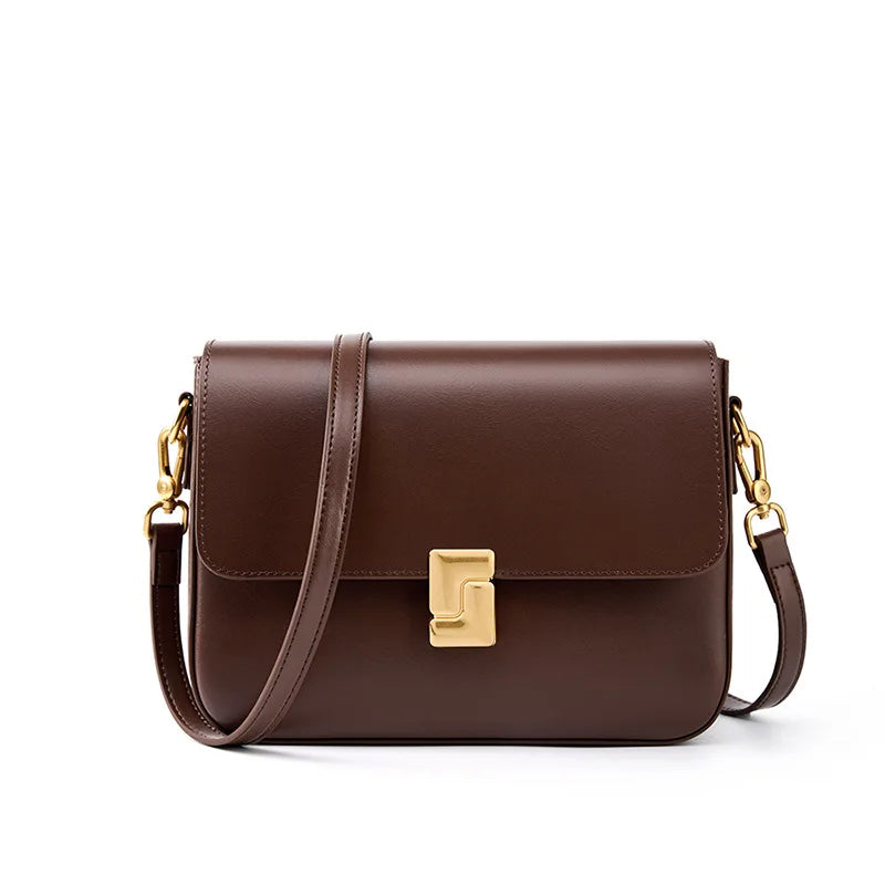Sac à Main en Cuir Femme à Bandoulière Marron