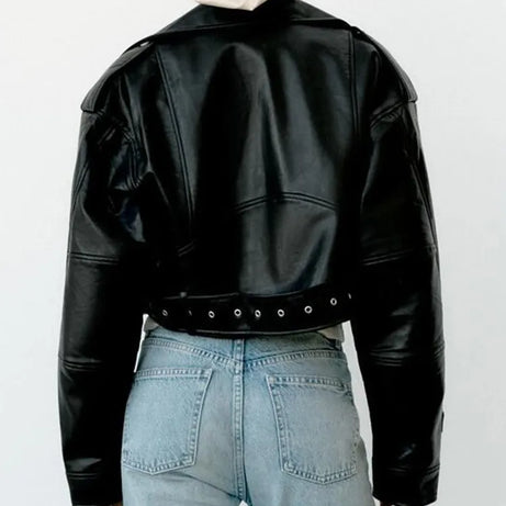 Veste de motard à fermeture Éclair pour femme